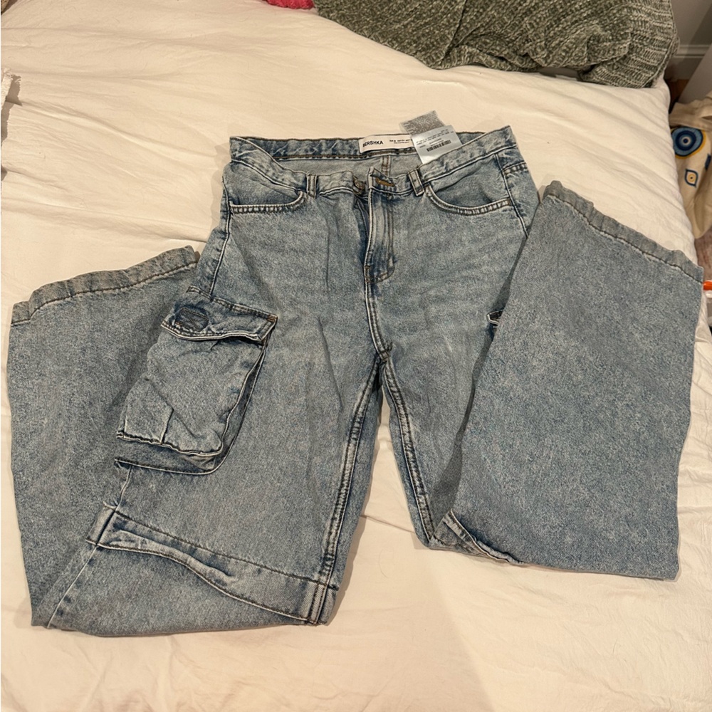 Light Blue Denim cargo Jeans